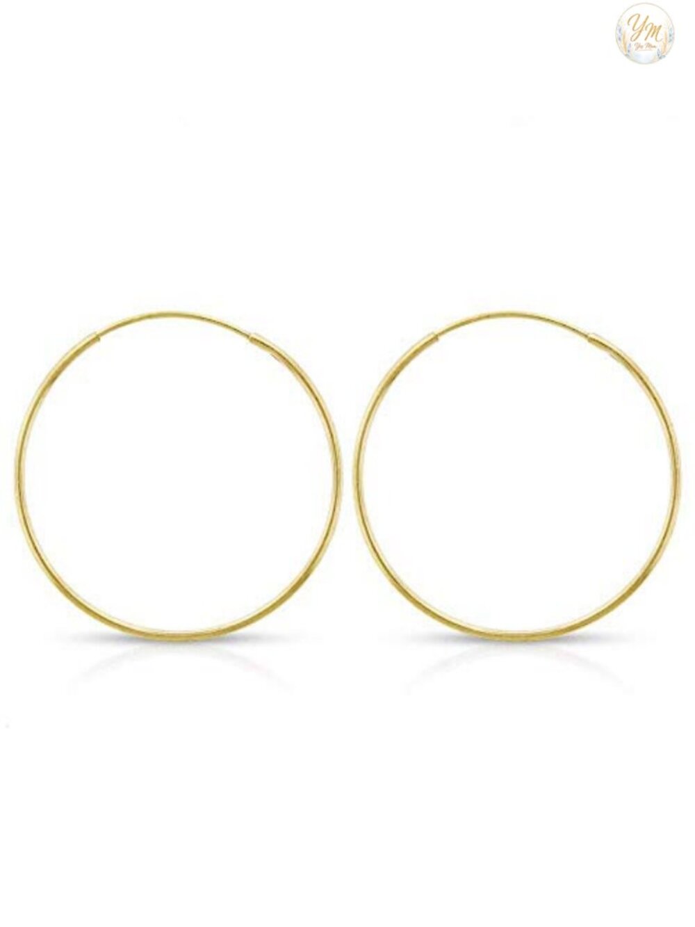 14k Solid Gold Endless Hoop Earrings, Thin Hoop, Cartilage, Helix, Nose, Tragus